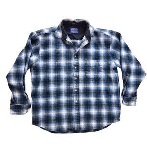 Pendleton 100% Wool longsleeve button up shirt plaid a medium XL